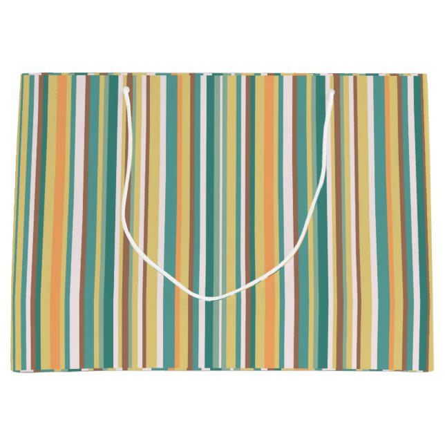 Sacola Para Presentes Grande Linhas de faixas geométricas sem costura (Frente)