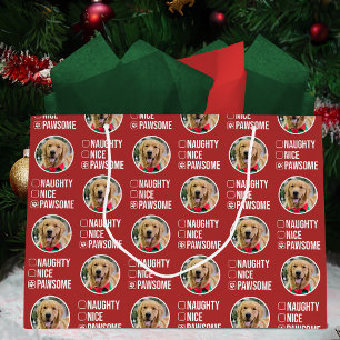Sacola Para Presentes Grande Lista De Natal Bela E Bestial, Foto De Cão