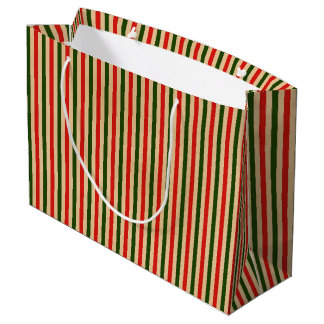 Sacola Para Presentes Grande Listra Vintage de Natal