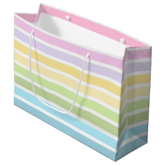 SACOLA PARA PRESENTES GRANDE LISTRAS AZUL VERDE AMARELO ROSA ROXO PASTEL