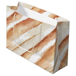 Sacola Para Presentes Grande Listras de Aniversário de Abóbora Pêssego Latte