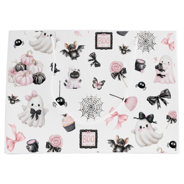 Sacola Para Presentes Grande Little Boo Halloween (Frente)