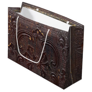 Sacola Para Presentes Grande Livro de Couro Antigo Caído