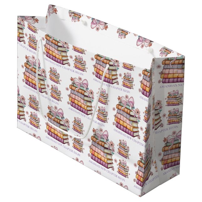 Sacola Para Presentes Grande Livro de Histórias de um Novo Capítulo Presente Ch (Frente inclinada)