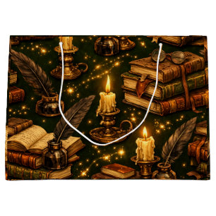 Sacola Para Presentes Grande Livros Mágicos da Dark Academia Vintage