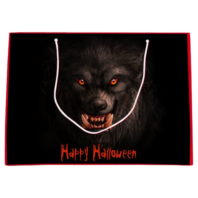 Sacola Para Presentes Grande Lobisomem (Lycanthropy) Halloween (Frente)