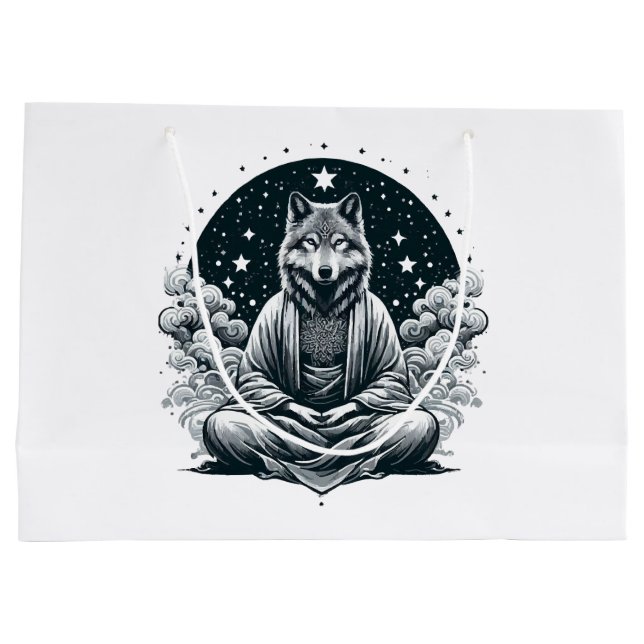 Sacola Para Presentes Grande Lobo Consciente (Verso)