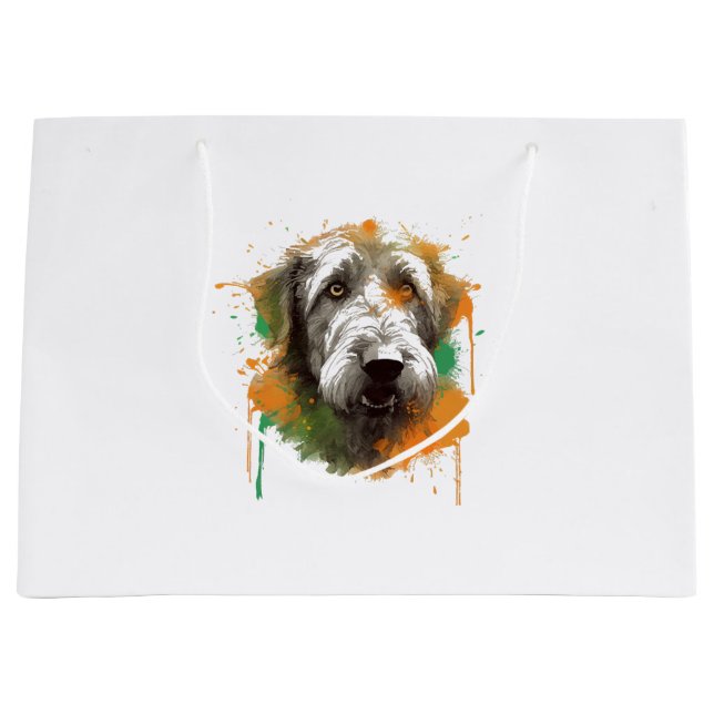 Sacola Para Presentes Grande Lobo Irlandês  (Frente)