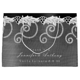 Sacola Para Presentes Grande Loco Real Negro Preto de Casamento Personalizado