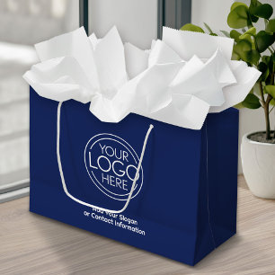 Sacola Para Presentes Grande Logotipo Básico de Negócios de Escritório com Info