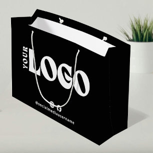Sacola Para Presentes Grande Logotipo comercial White Paper