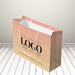 Sacola Para Presentes Grande Logotipo da Empresa de Verão Amarelo & Pêssego Per