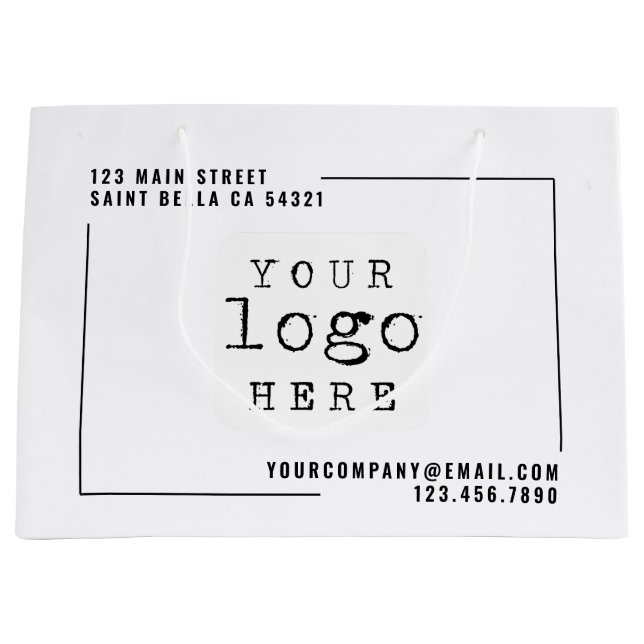 Sacola Para Presentes Grande Logotipo da empresa personalizada moderna (Frente)