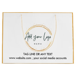 Sacola Para Presentes Grande Logotipo da empresa personalizado Texto do padrão 