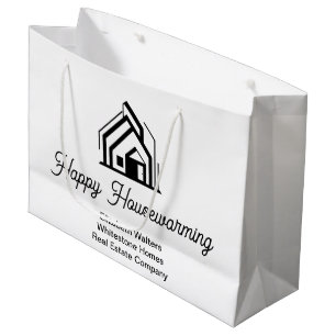 Sacola Para Presentes Grande Logotipo de Empresa de Imóveis Personalizado Corre