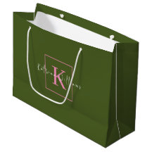 Logotipo de Marca Minimalista Monograma Rosa Verde
