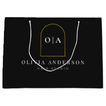 Logotipo de Produto de Salão Preto Dourado Minimal