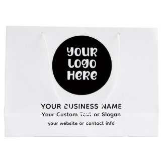 Sacola Para Presentes Grande Logotipo e Texto de Marca Comercial Personalizada 