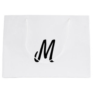 Sacola Para Presentes Grande logotipo monograma simples e mínimo personalizado