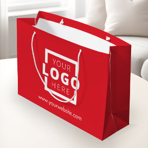 Sacola Para Presentes Grande Logotipo Personalizado da Empresa Promo Vermelho C