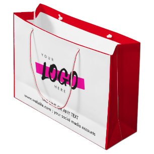 Sacola Para Presentes Grande Logotipo Personalizado da Empresa Texto Padrão Pro