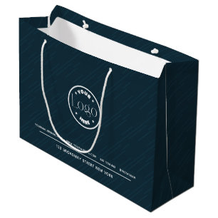Sacola Para Presentes Grande Logotipo personalizado Marinho de Promocional de