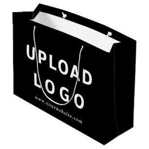Sacola Para Presentes Grande Logotipo Personalizado Negócios Moderno Preto