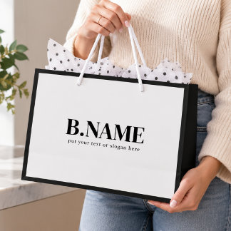 Sacola Para Presentes Grande Logotipo Personalizado Simples Minimalista para Pr