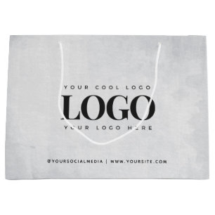 Sacola Para Presentes Grande Logotipo Retangular & Site de Mídia Social Persona