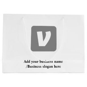 Sacola Para Presentes Grande Logotipo simples e elegante aqui grande empresa