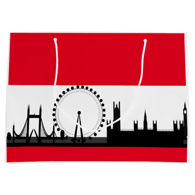 Sacola Para Presentes Grande London Eye City Ferris Wheel Inglaterra Gift Bag (Frente)