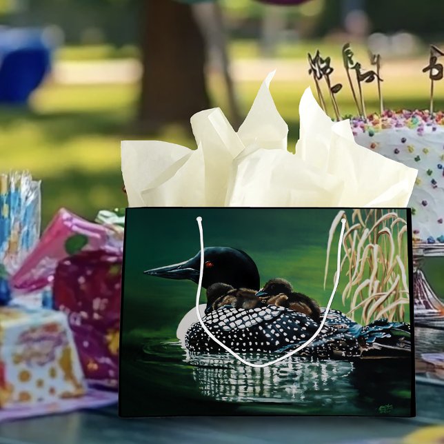 Sacola Para Presentes Grande Loon Family Outing (Criador carregado)