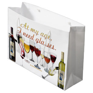 Sacola Para Presentes Grande Louça para vinho da SlipperyJoe com trocadilho atr