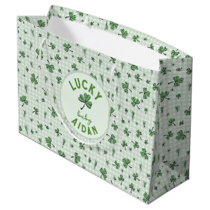 Sacola Para Presentes Grande Lucky Baby Green Gênero Ruas Neutras