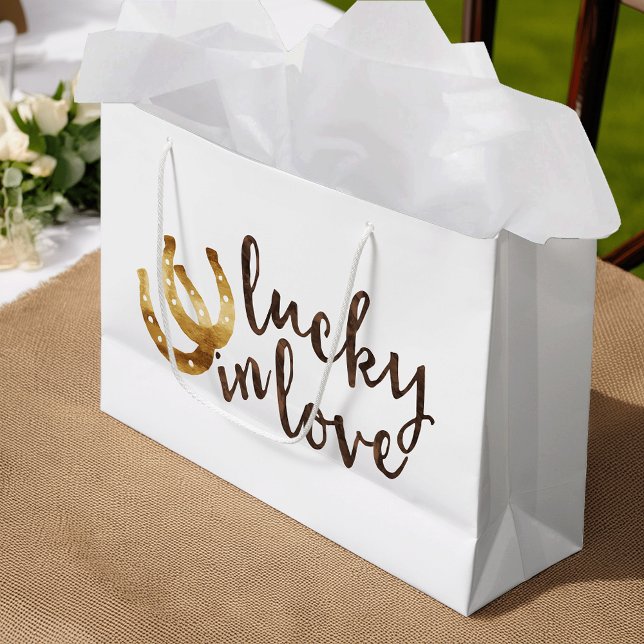 Sacola Para Presentes Grande Lucky in Love (Criador carregado)