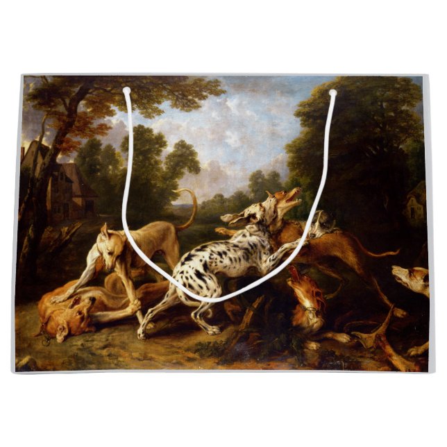 Sacola Para Presentes Grande Luta dos cães (por Frans Snyders) (Frente)