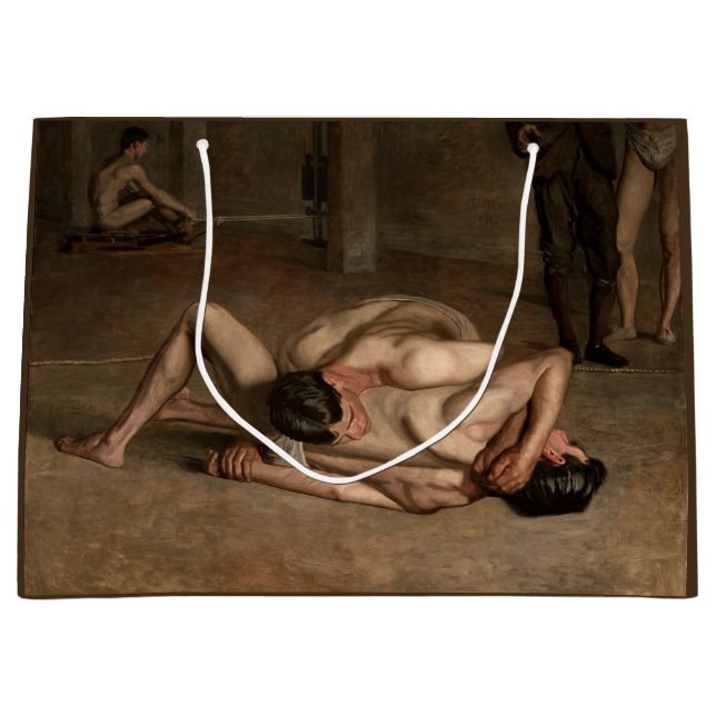 Sacola Para Presentes Grande Lutadores (por Thomas Eakins) (Frente)