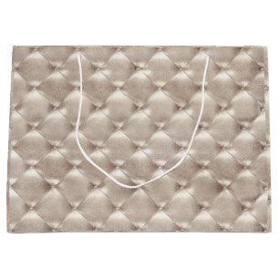 Sacola Para Presentes Grande Luxo Glam metálico perolado adornado do marfim de