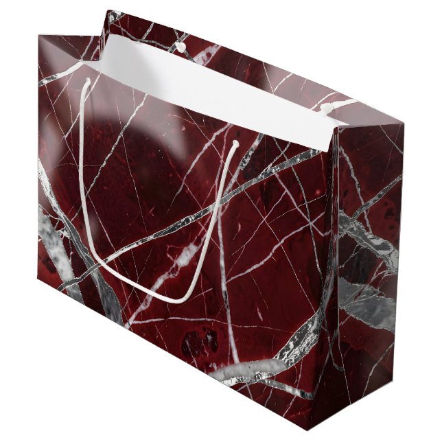 Sacola Para Presentes Grande Luxury glossy red marble (Frente inclinada)