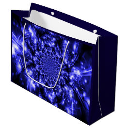 Sacola Para Presentes Grande Luzes Azuis Espelhantes