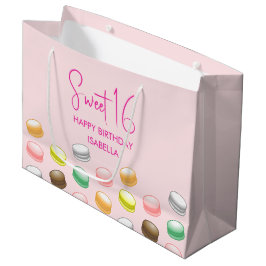 Sacola Para Presentes Grande Macarons Coloridos e Bonitos