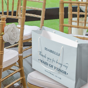 Sacola Para Presentes Grande Madrinha de casamento Personalizada Azul Obrigado