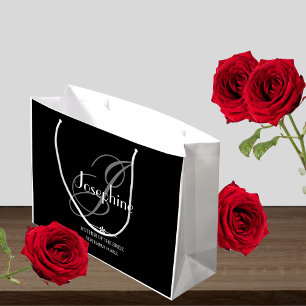 Sacola Para Presentes Grande Mãe De Casamento Da Noiva Dotada Monograma Elegant