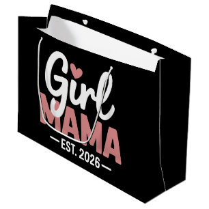 Sacola Para Presentes Grande Mãe de Menina Est 2026 Revelação de Gravidez Nova