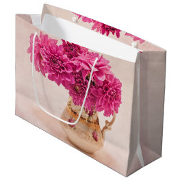 Sacola Para Presentes Grande Magenta Dahlias