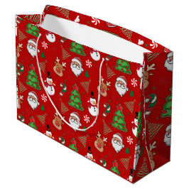 Sacola Para Presentes Grande Magical Christmas – Santa, Reindeer & Snowflakes