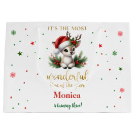 Sacola Para Presentes Grande Mais maravilhoso dia de aniversário de natal