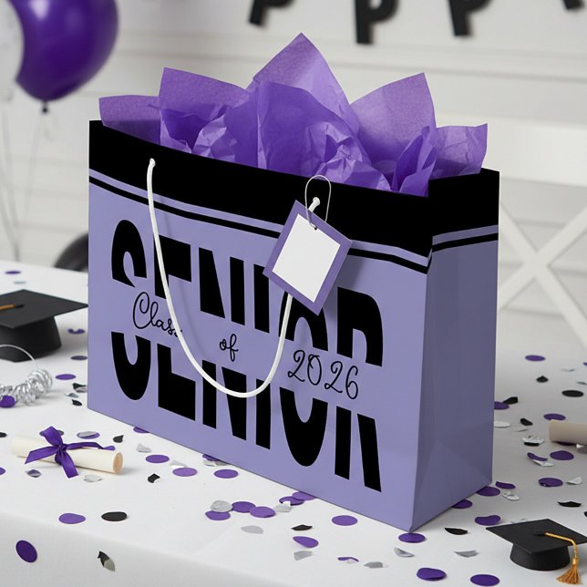 Sacola Para Presentes Grande Mais velho preto clássico personalizado (Criador carregado)