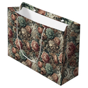 Sacola Para Presentes Grande Maldição Botânica - Floral Vitoriano Gótico