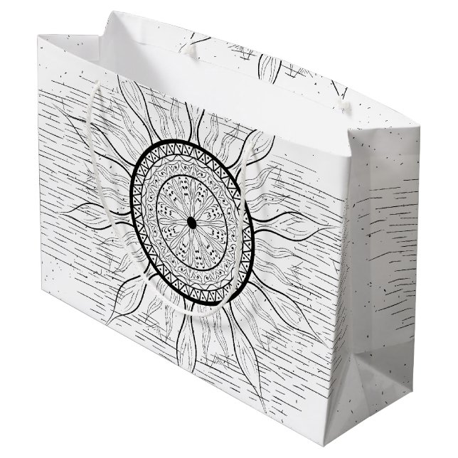 Sacola Para Presentes Grande Mandala do Sol 1 (Verso inclinado)